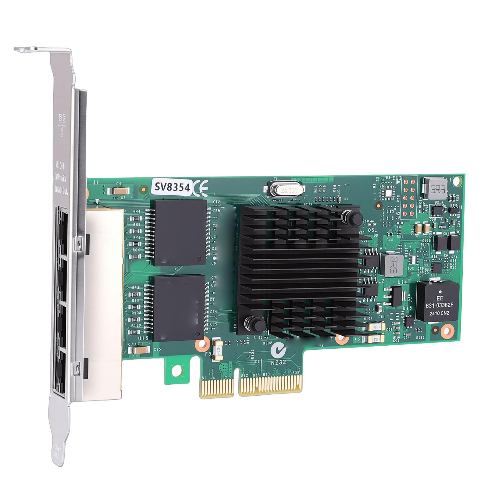 Tonysa Adaptador de Red PCIE Gigabit | Tarjeta Ethernet de 1000Mbps con Controlador 350AM4 Puerto RJ45 para Escritorio y Servidor
