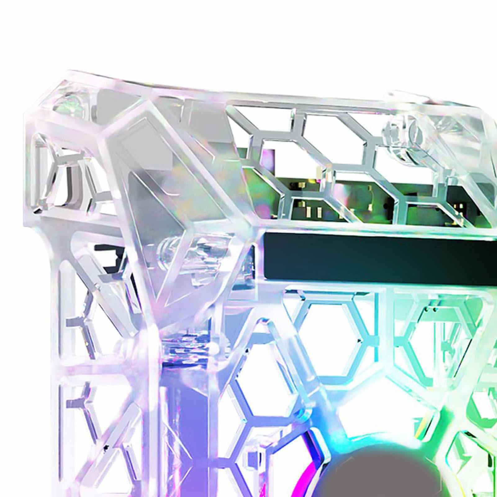 Marhynchus 3D-Druckkopfgehäuse, Transparentes ABS-Frontgehäuse mit RGB-Licht, Kühlventilator, Kanalmagnet-Design für Lab P1P P1S X1E Web Control Drucker-Upgrade