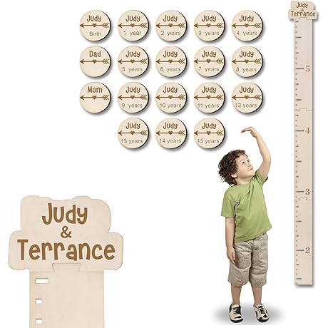 Engraved Kids' Personalized Growth Chart: Witness Your Little One Flourish