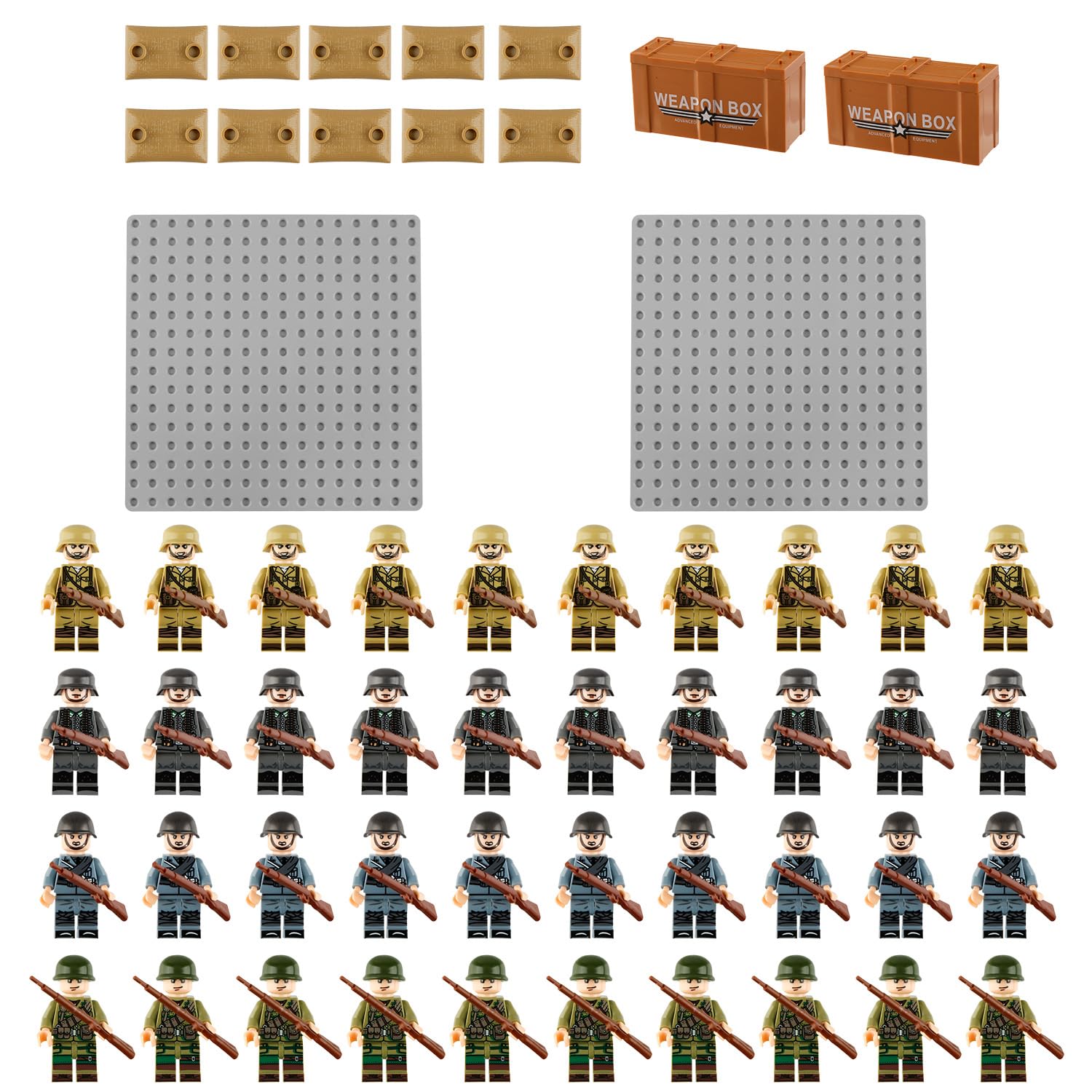 Tabanzhe 60Pcs Soldiers Army Figures Set,Mini Military Style Figures