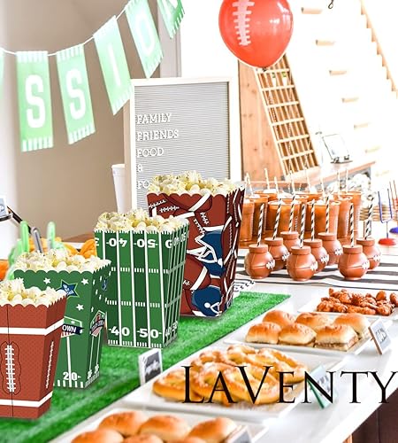 Miniatura 7 de LaVenty Cajas de palomitas de maíz de fútbol Bolsas de recuerdo de fiesta de fútbol Suministros de fiesta de fútbol Bolsas de fiesta de fútbol