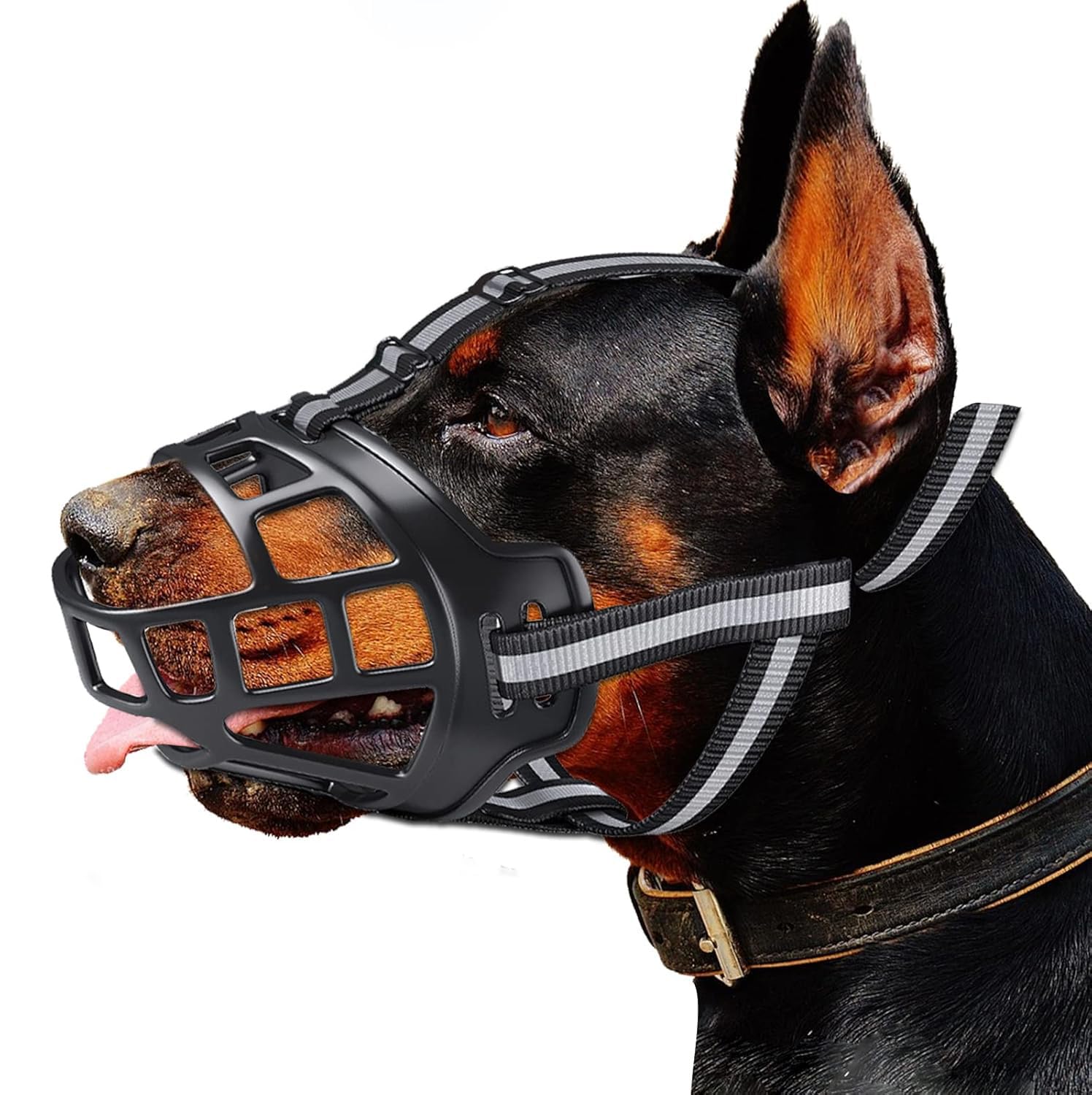 Maulkorb für Große Hunde, Atmungsaktiver Rundum-Abdeckung des Und Verstellbare Träger für Maulkörbe von mittleren und großen Hunden,Verhinderung des Beißens Kauen und Bellen(Size 5)