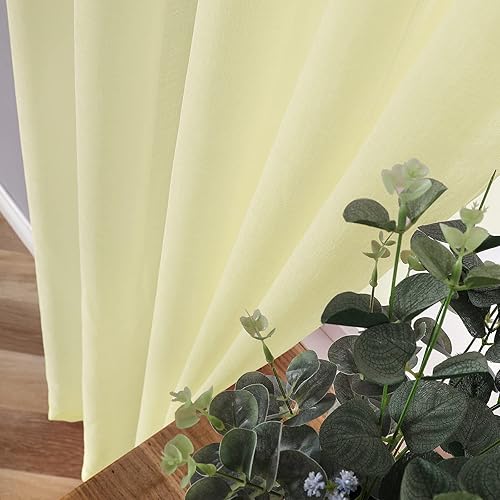 Miniatura 27 de Tollpiz Cortinas traslúcidas de lino con textura para sala de estar, cortinas traslúcidas filtrantes de luz con bolsillo para barra, cortinas