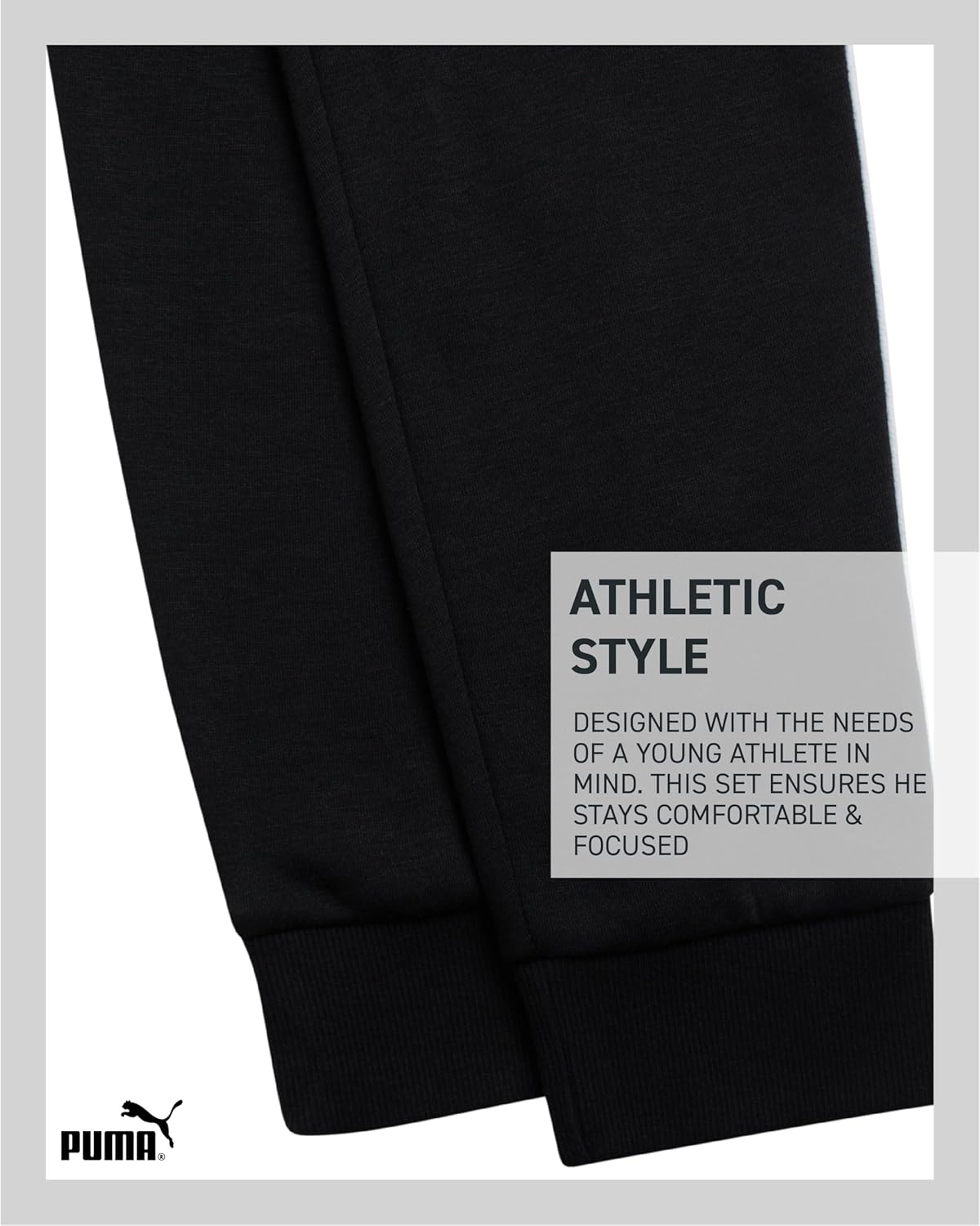 PUMA Boys Sweatpants Set - 2 Piece Fleece Pullover Hoodie Sweatshirt and Boys Jogger Pants Youth Kids Activewear Set (8-16)