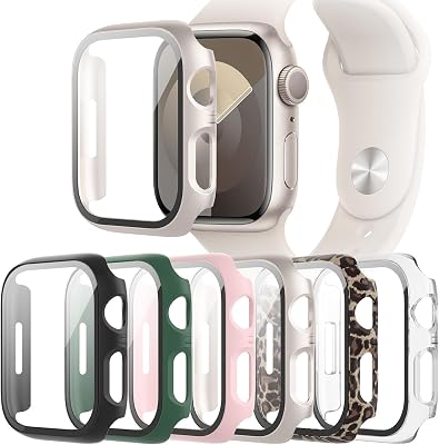 6-Pack Case Compatible with Apple Watch Series 11 10 42mm with Tempered Glass Screen Protector, QCKANLJ Ultra-Thin Hard PC Protective Face Cover Bumper for iWatch 11/10 42 mm