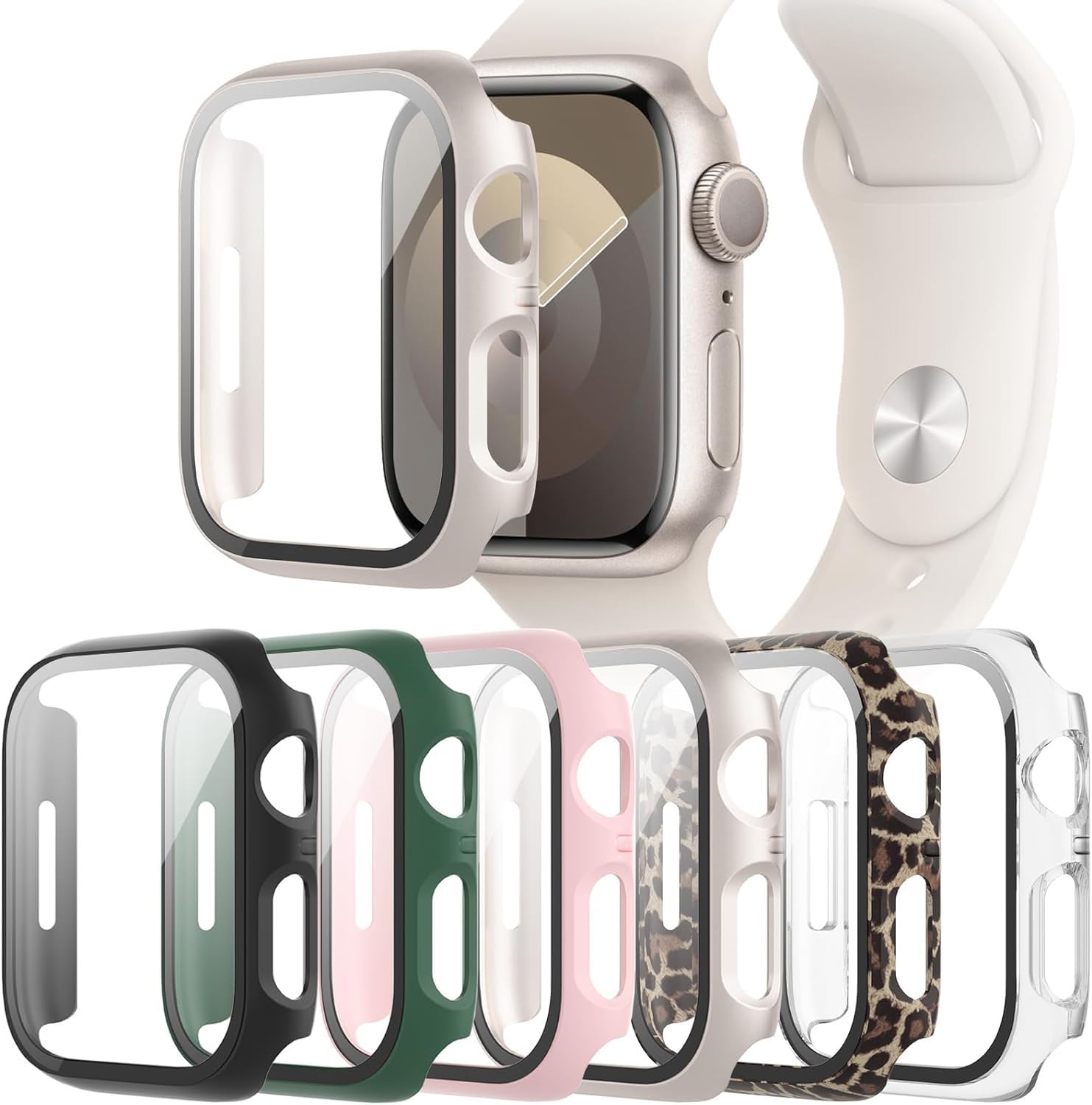 6-Pack Case Compatible with Apple Watch Series 11 10 42mm with Tempered Glass Screen Protector, QCKANLJ Ultra-Thin Hard PC Protective Face Cover