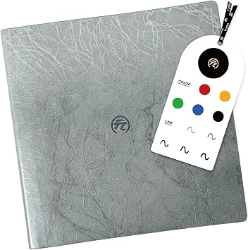 Smart Notebook, Smart Writing System, Journal Notebooks with Soft Leather Cover, 5.9" x 5.9" Small Blank Notebooks Tiny Notepads for School Office Note Taking Supplies, 50 Sheets/100 Pages, Sliver