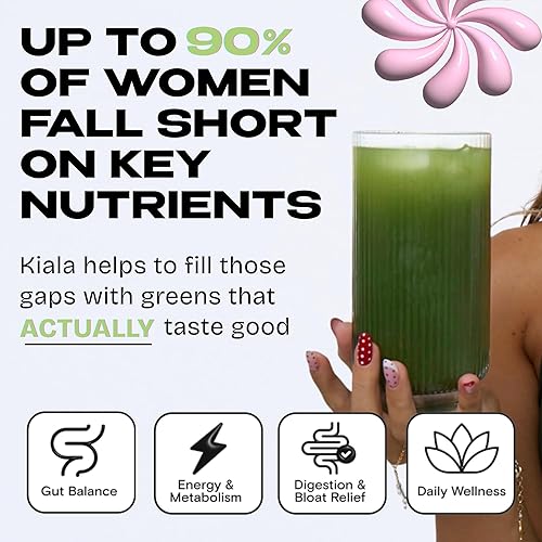 Miniatura 2 de Kiala Nutrition Super Greens, polvo de verduras orgánicas con espirulina y clorella para la digestión, salud intestinal, inmunidad, energía, sin
