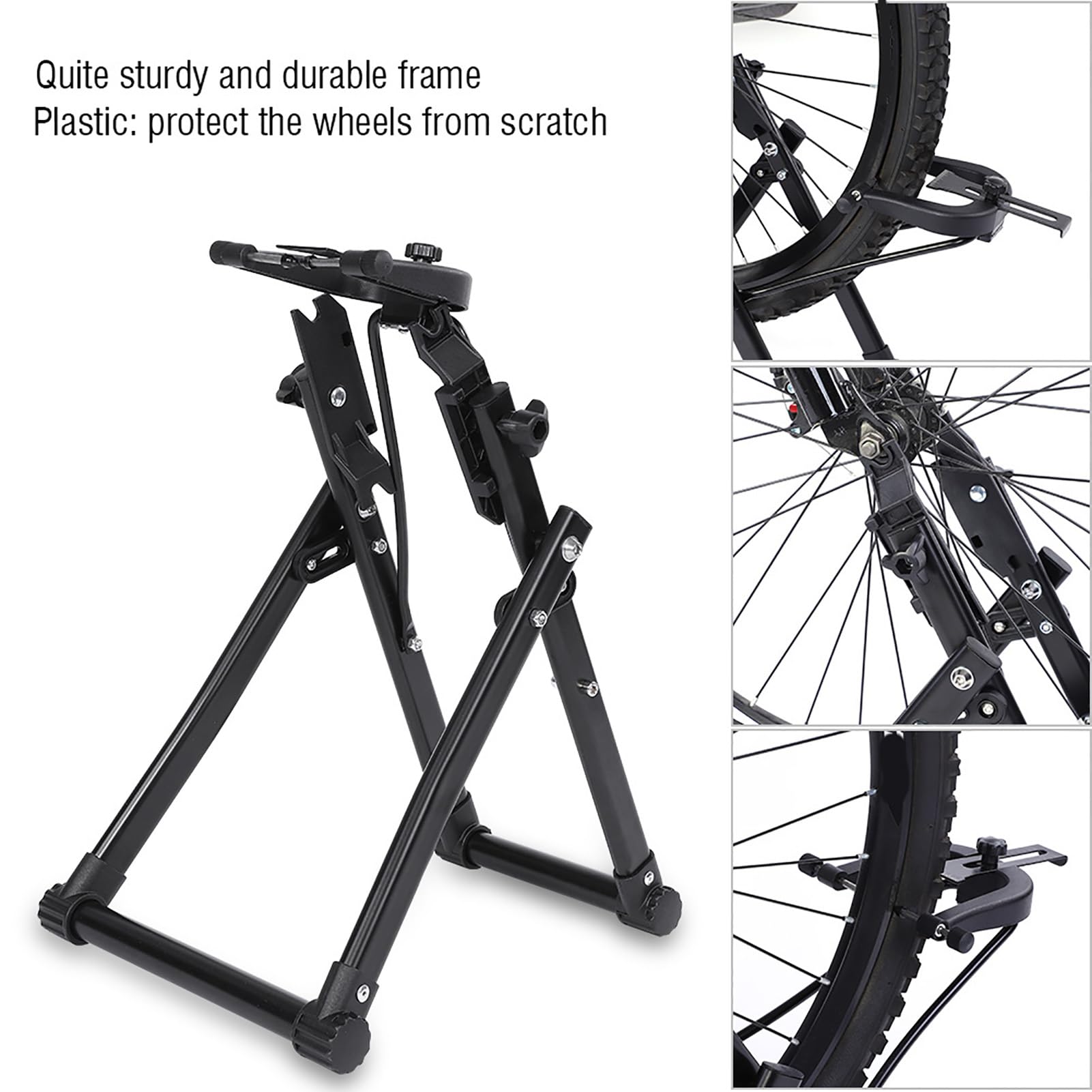 YUYTE Bicycle Wheel Tring Stand Bike Roue Maintenance Tool Roule de Roue Souchée de Roue de Vélo Cadre en Alliage en Aluminium Pliable avec Dénigrement pour la Règle pour Roues de 25