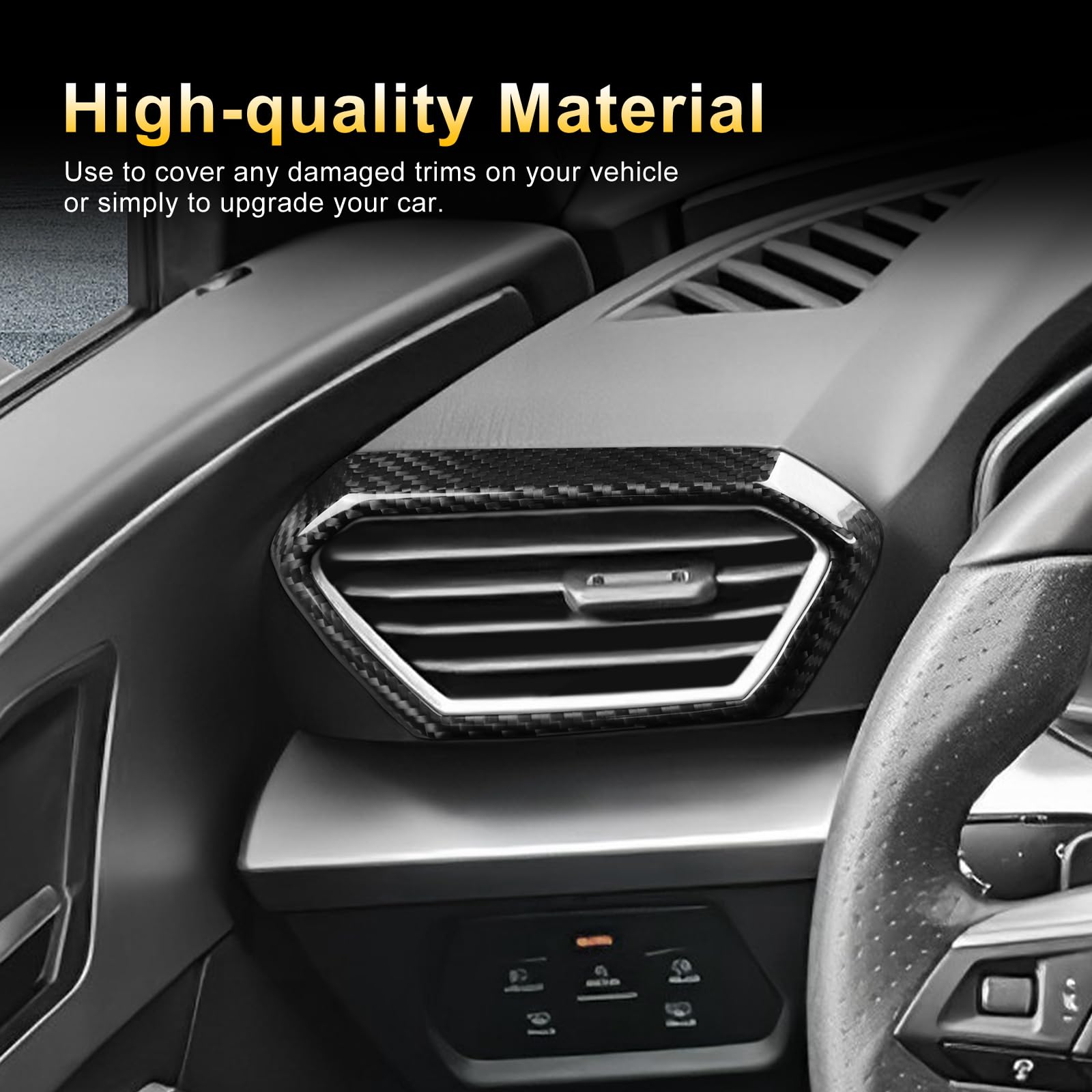 KUNGKIC per Seat Leon/Cupra Formentor/Cupra Leon 2021-2026 Fibra di Carbonio Console Centrale Auto Lato Griglia di Ventilazione Rivestimento Adesivo Interno Protezione Ventilazione Accessori