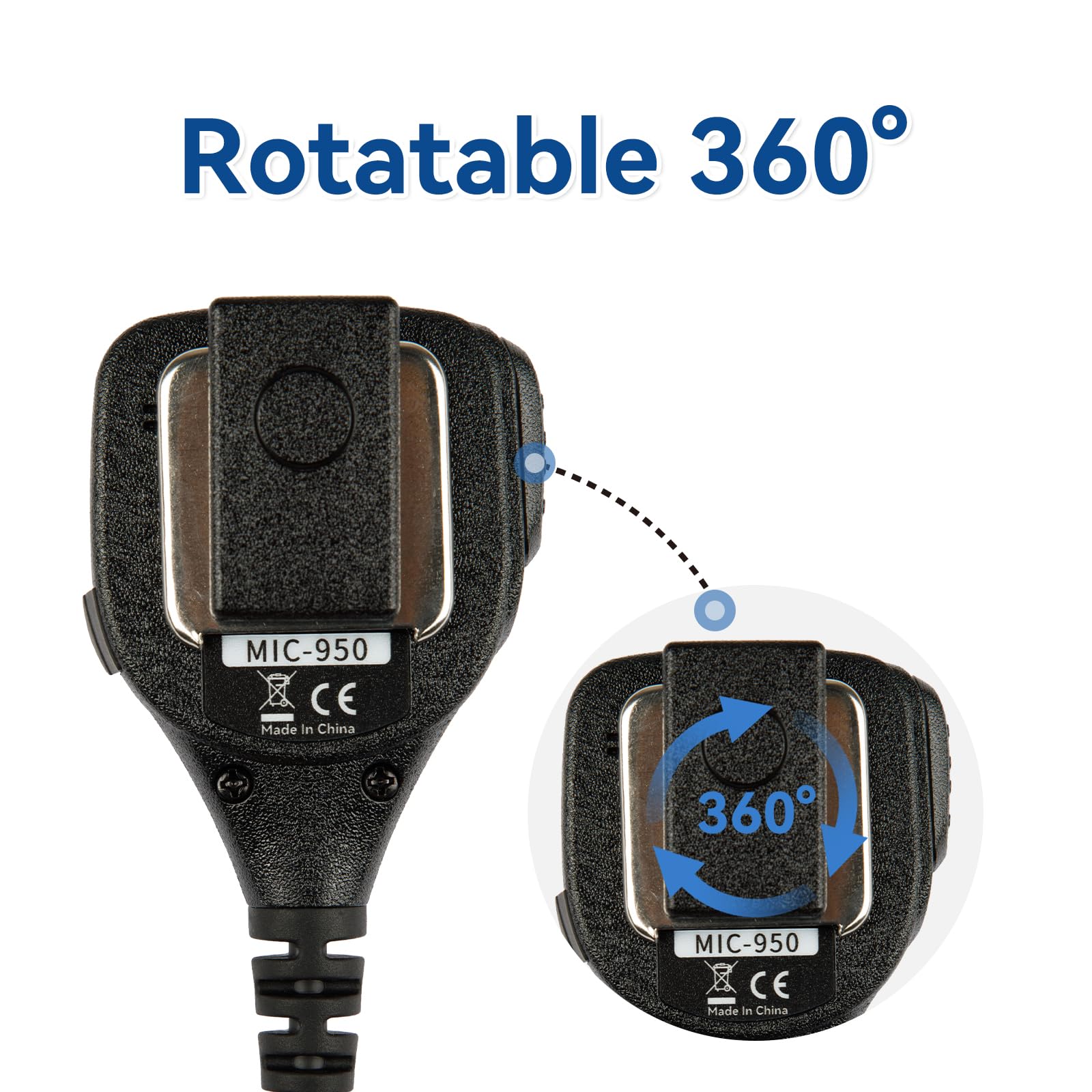 radtel Microphone Haut-Parleur étanche et Robuste pour radios RT-950 et RT-950 Pro, Microphone Talkie-walkie à réduction de Bruit (Nouvelle Version)