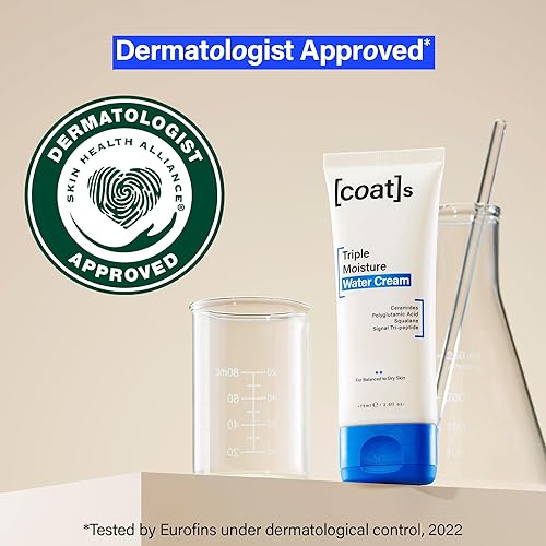 Miniatura 3 de COATS Crema de agua triple humectante, ligera, sin aceite, protege la barrera cutánea para una hidratación duradera, aprobada dermatológicamente,