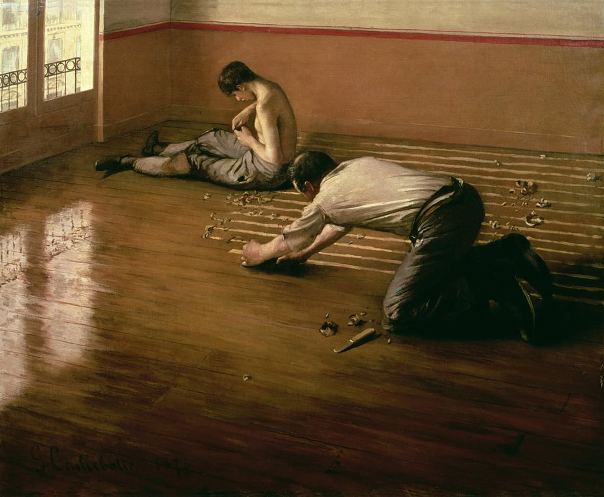 SERENDIPITP Vintage Wall Art Canvas Nordic Poster Canvas Print Picture The Parquet Planers by Gustave Caillebotte Wall Art Poster for Home Decor 60x90cm