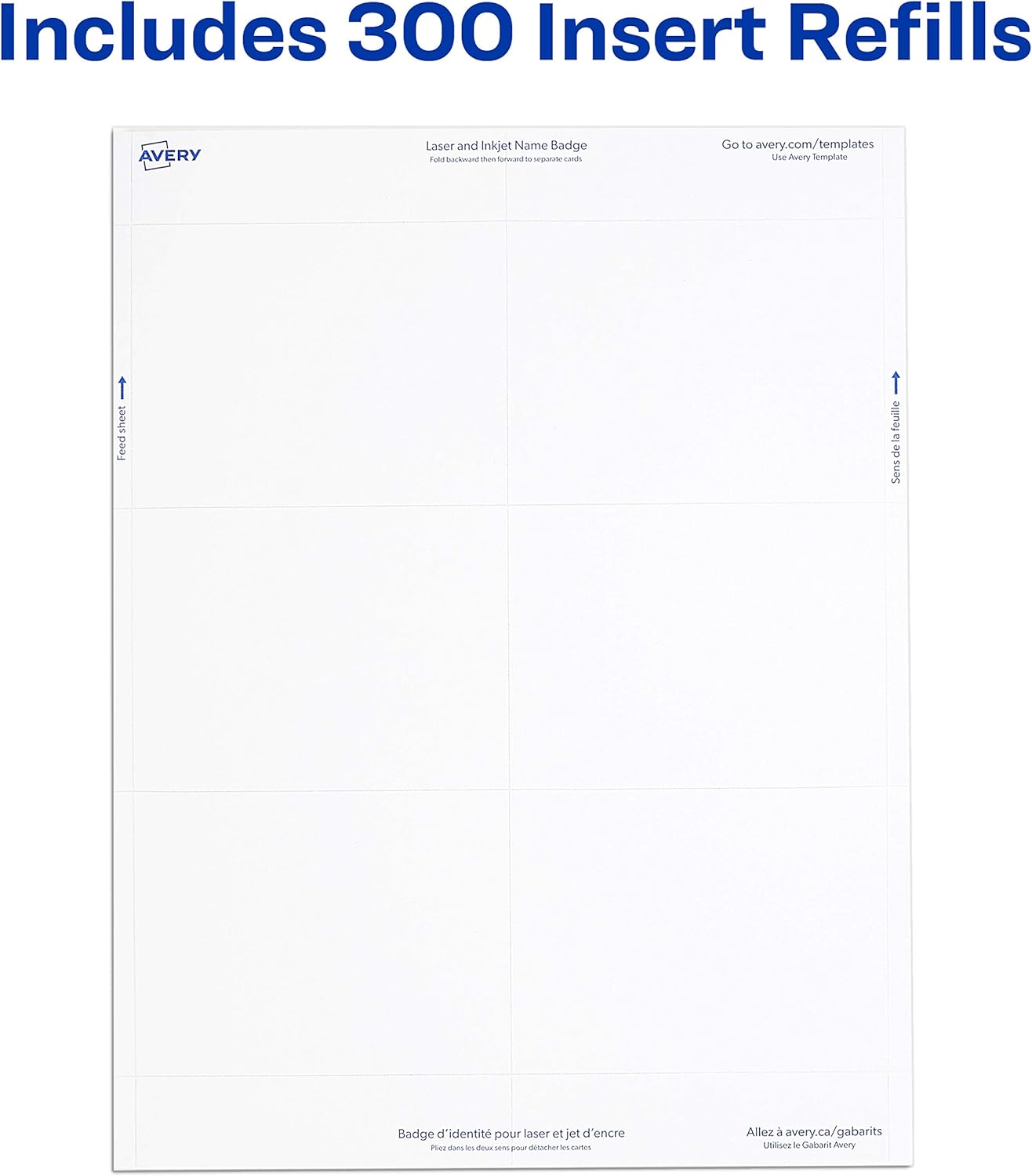 Buy Avery Name Badge Inserts Print Or Write 3 X 4 Inch 300 - Avery label template 5392