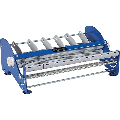 Aviditi SL9518 Dispensador de etiquetas manual de acero para mesa, núcleo de 1 pulgada, 18 pulgadas de ancho, azul