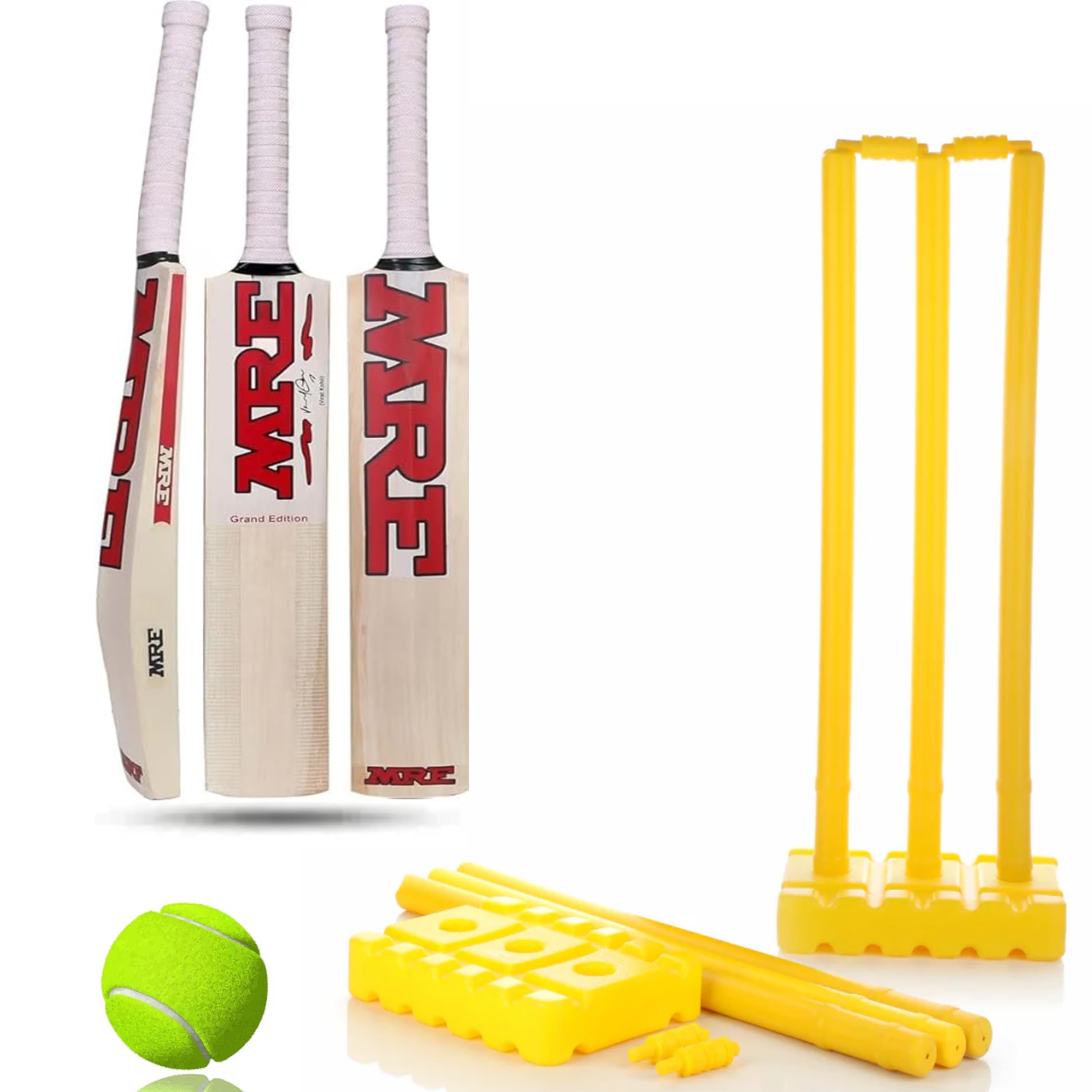 Cricket Set with Wooden Bat, Stumps and Ball for Kids | Cricket Kit for Kids Cricket Bat with Wicket (Size 3, Age 6-10 Year)