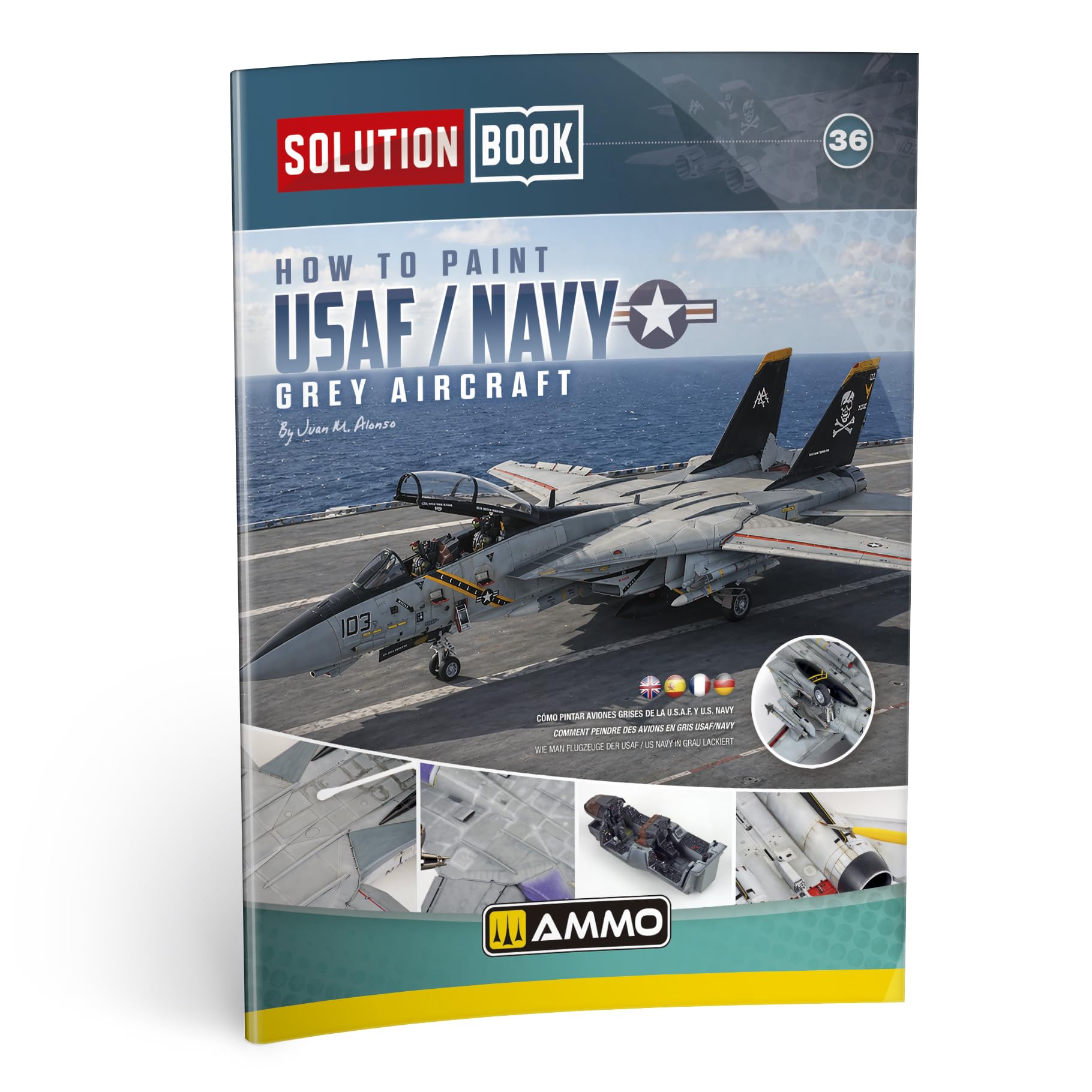 Mig Jimenez AMMO by SOLUTION BOX 36 - USAF/US NAVY szary samolot (English, Castellano, Français, Deutsch) - A.MIG-7739