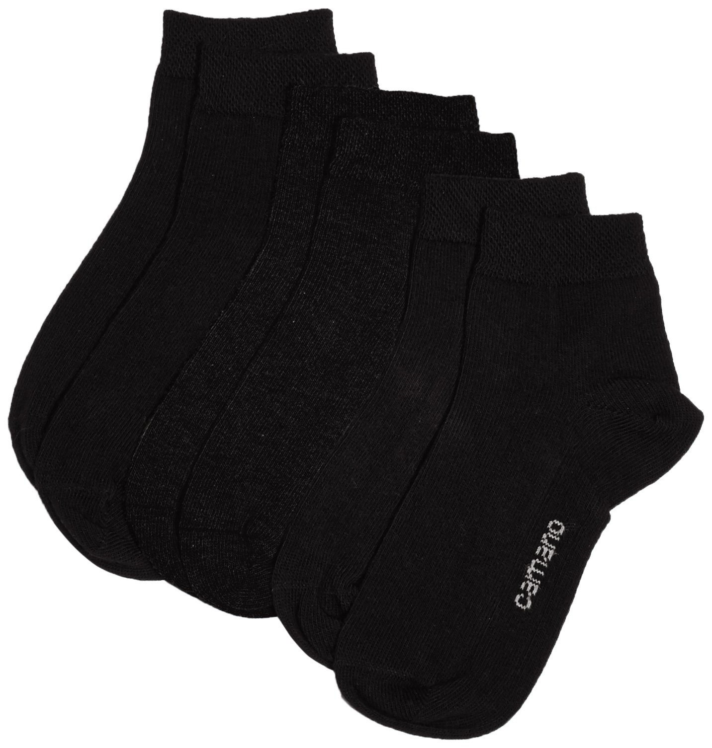 Camano Girls Black (Black 5) ' Ankle Socks (Pack Of 3), 6.5