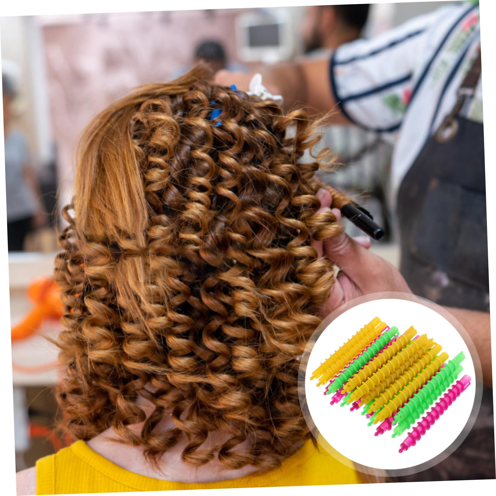 Espiral Varillas Abs de 100, en Permanente Piezas para Cabello | Diseño Antideslizante, Forman Rizos Espirales, Uso en Salón y Casa, para Peinados Variados Color Aleatorio