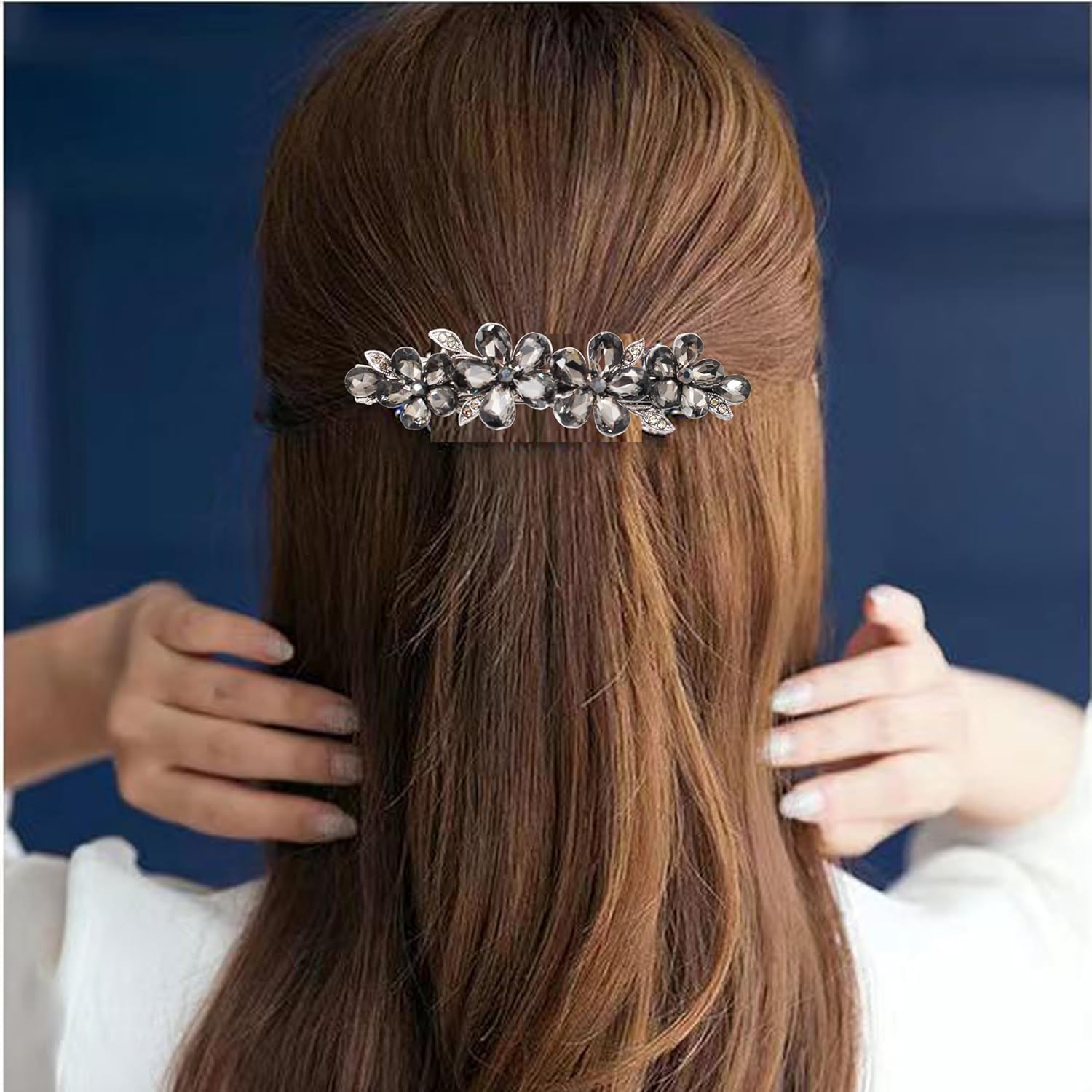 Hair Clips for Women, Rhinestone Bridal Hair Barrettes with Crystal Accents, Sparkly Hair Pins for Wedding, Bride & Long Hair, Formal Evening Hair Accessories - Image 6