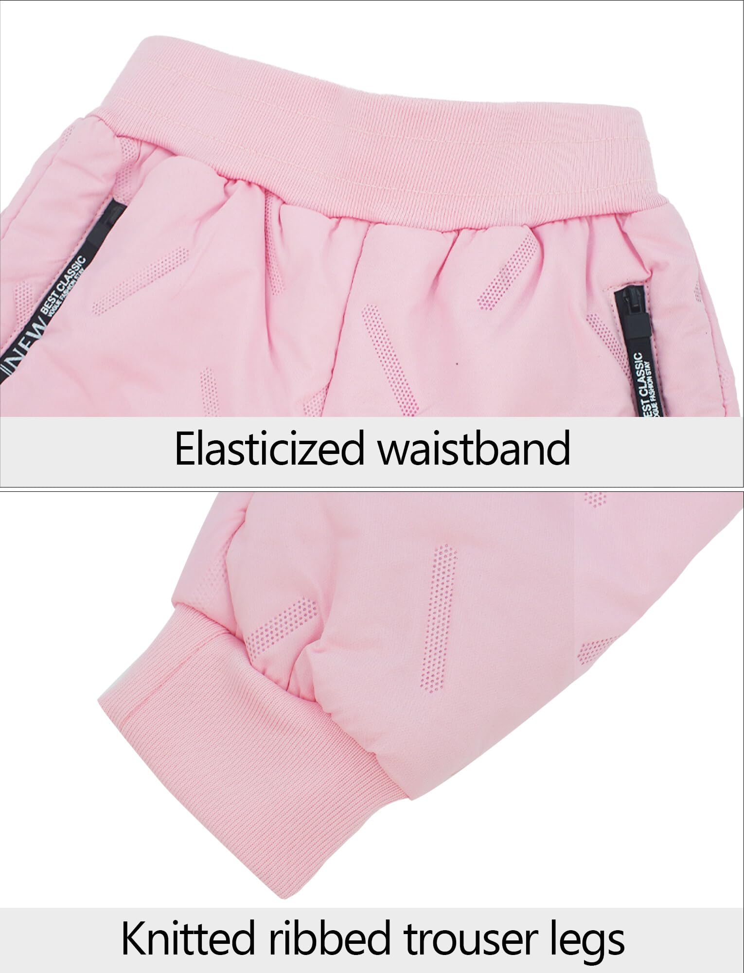 Kinder Fleecehose Skihose Warm Gefüttert Thermohose Winter Wasserdicht Winddicht Schneehose Jungen Mädchen Wanderhose Rosa 5-6 Jahre