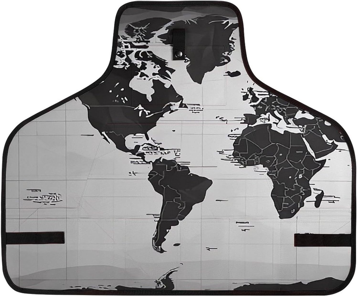 Delantal de trabajo con mapa mundial blanco y negro, ajustable miniatura 1
