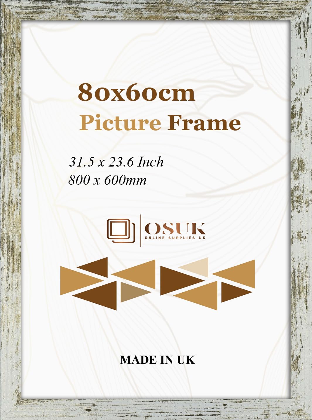 Osuk Ltd Rustic Gold Osuk Limited 60X80 Cm Photo Frame Picture Frame - Frame With Safe Perspex Front & Wall Mounting - 31.5 X 23.6 Inch (80Cm X 60Cm) (Rustic Gold)