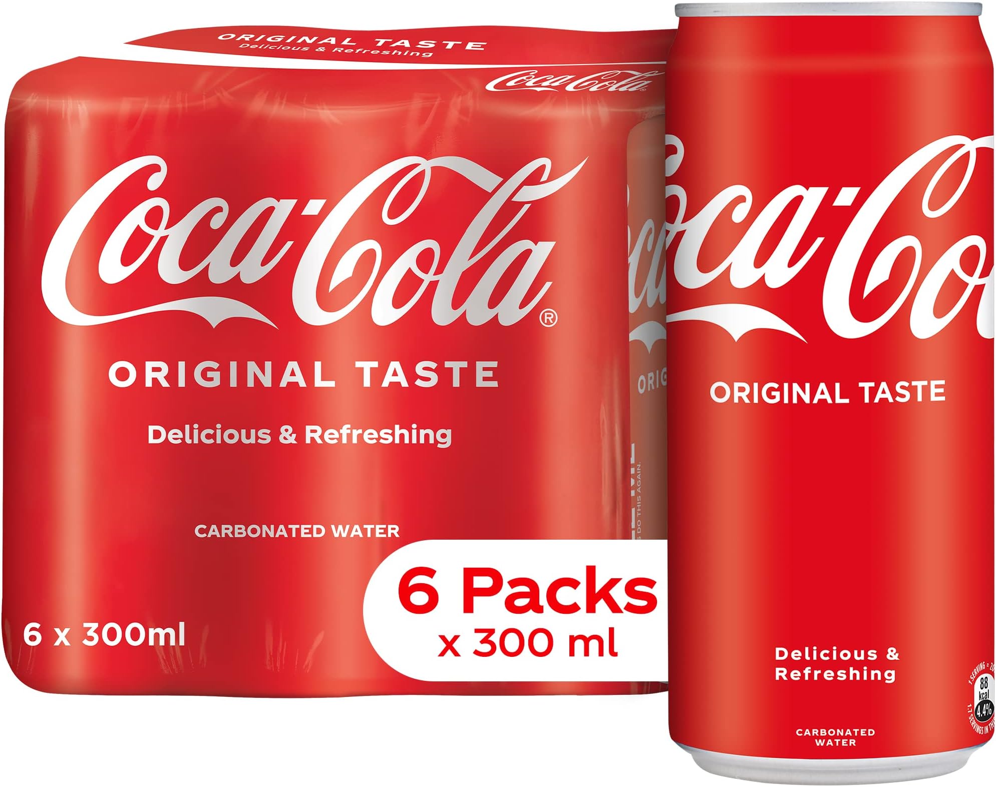 - Original Cold Drink | Soft Drink with Refreshing Fizz | Delicious Cola Flavour | Recyclable Can, 300 ml (Pack of 6)