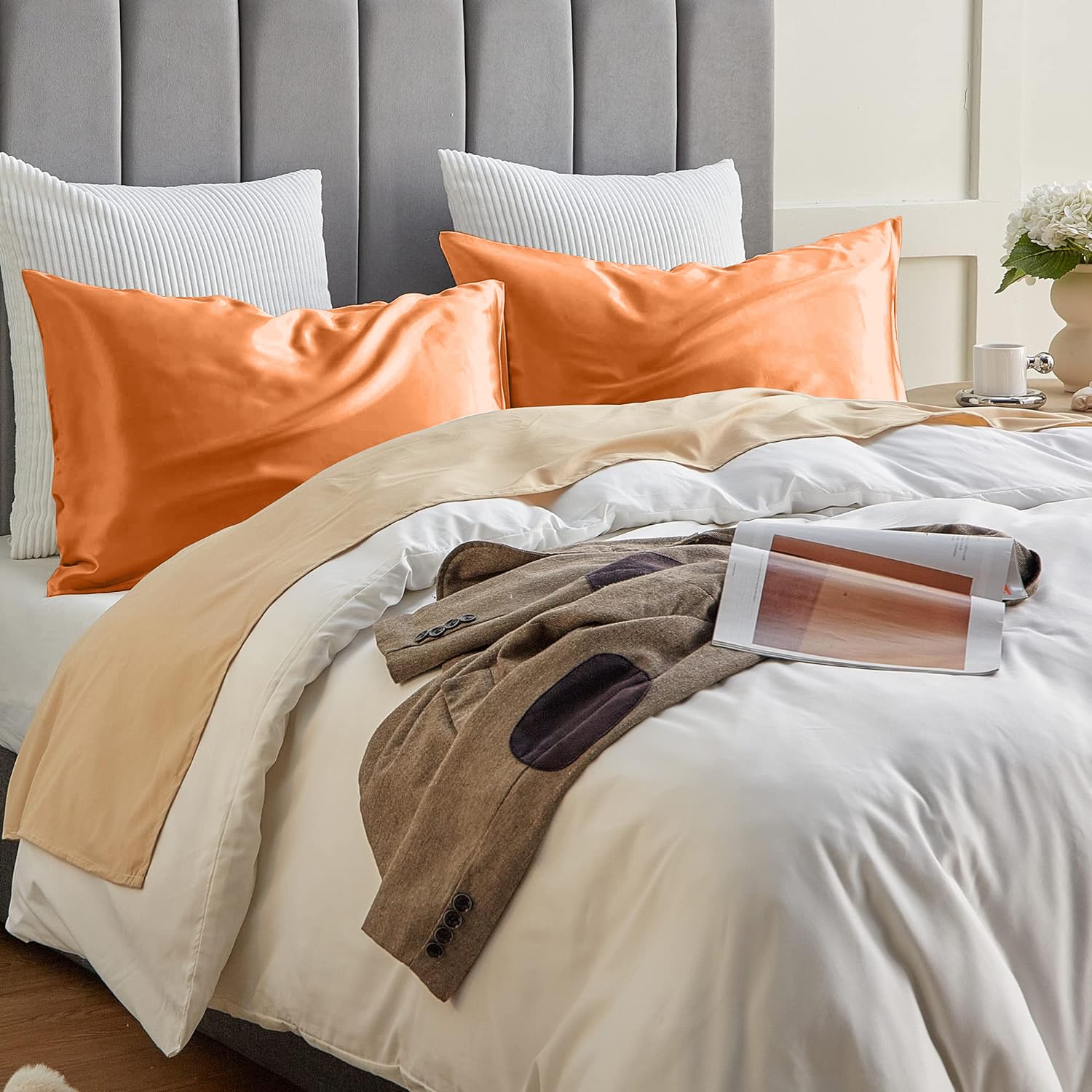 Set 2 Federe Raso 50x80cm + 2 Scrunchies - Morbide Come Seta, Design Pratica - Foto 8