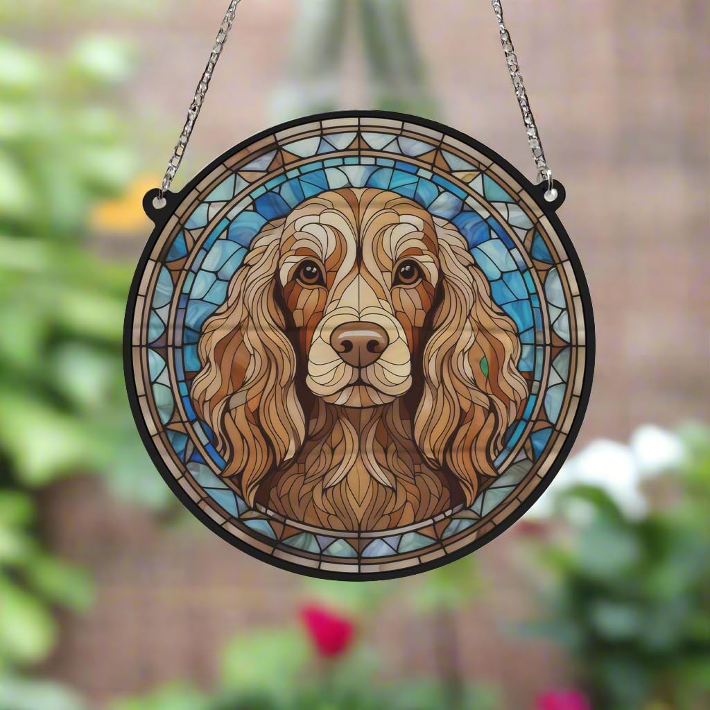 Cocker Spaniel Chocolate Stained Glass Effect Suncatcher Gift for Dog Lovers - 13cm - Image 2