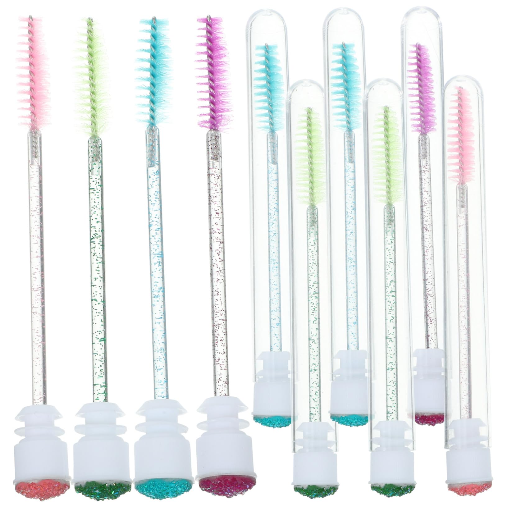 Healeved Eyelash Extension Supplies Kit 10pcs Solid Flexible Mascara Wand Brush Random Color