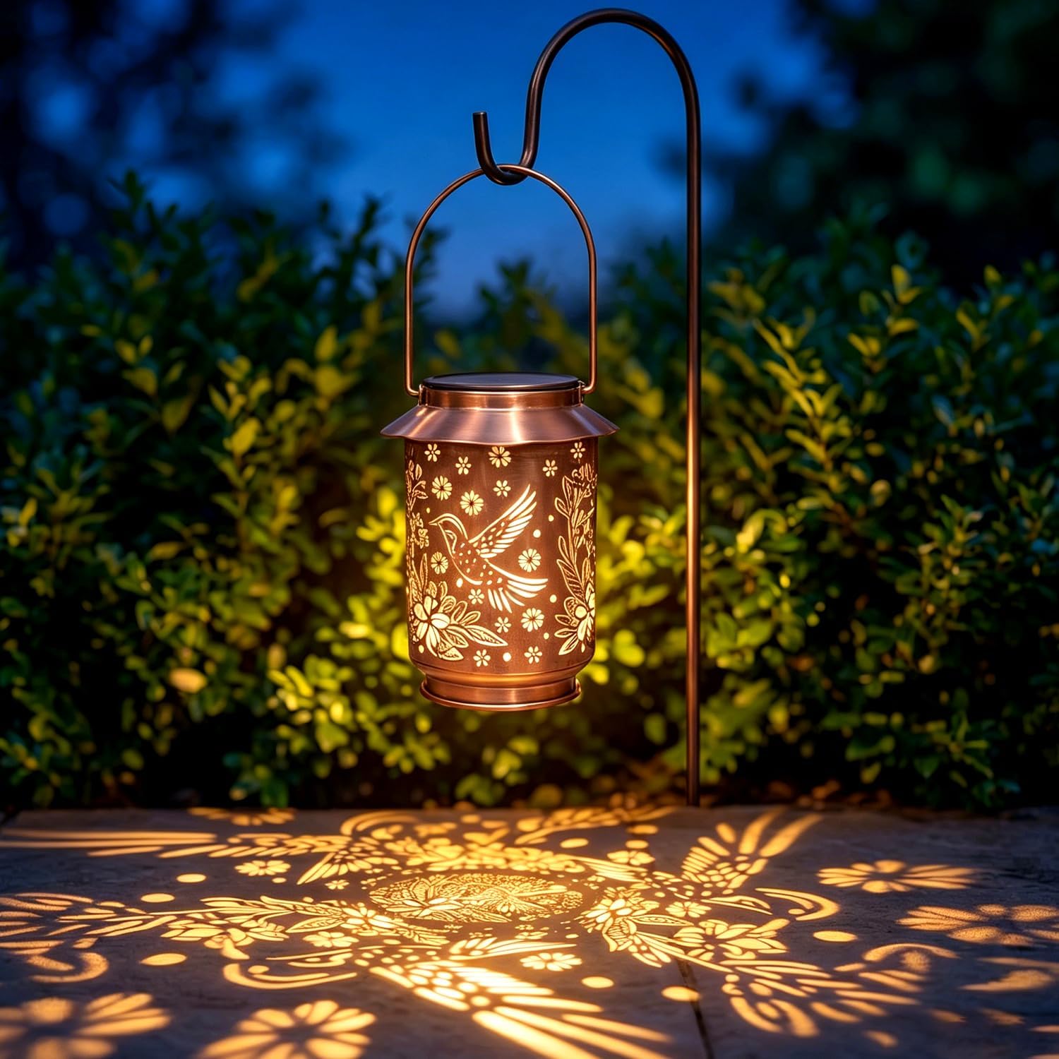 Ollny Solar Lanterns Outdoor Waterproof Hummingbird | Garden Decor Birthday Gifts for Women Mom Grandma , Solar Hanging Lights Outside Gardening Decorations for Backyard, Patio