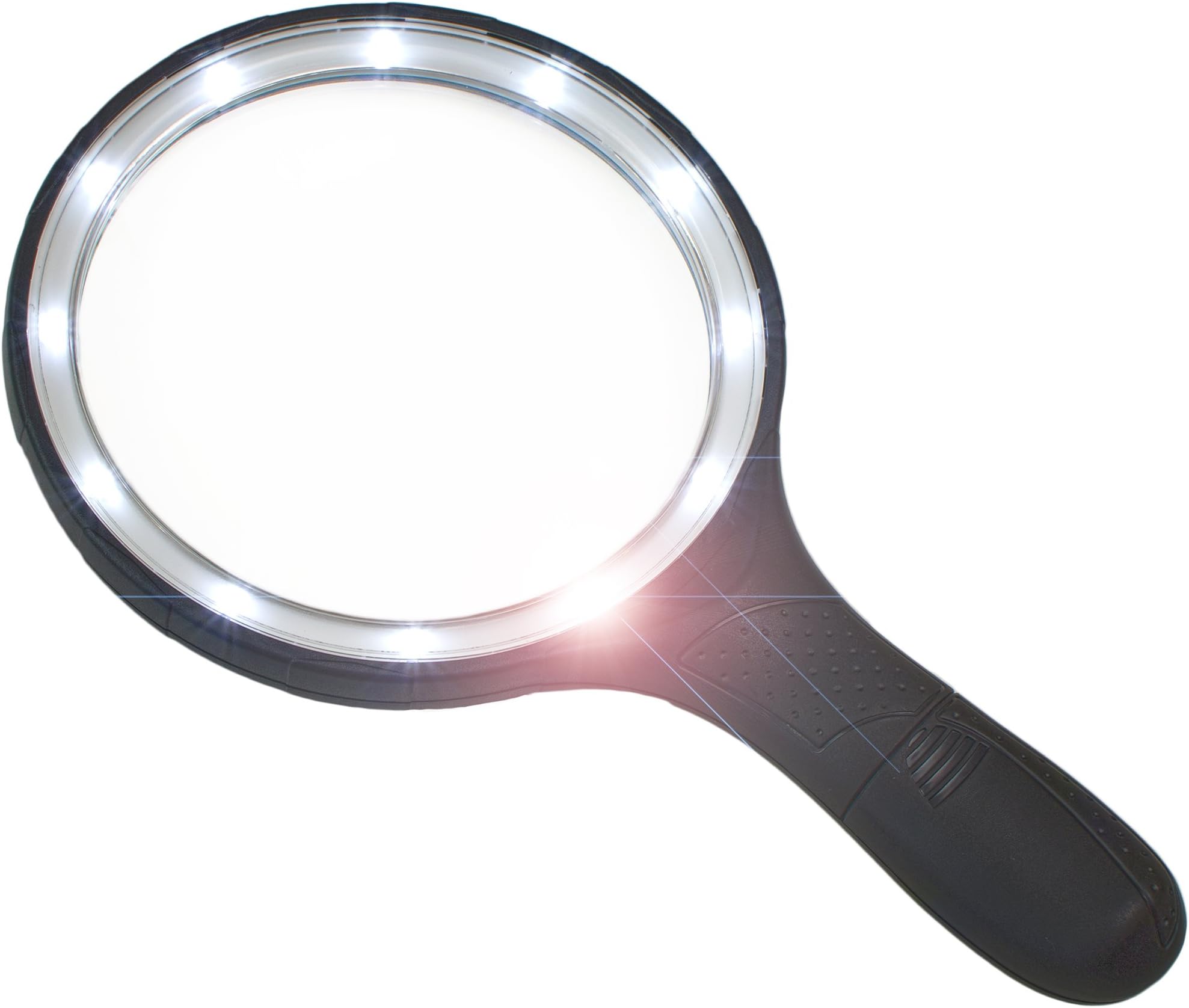 Magnifying Glass with Extra Large Lens and Bright LED Ring Light - Ideal for Reading, Inspecting, Schools, Exploring, Computers and Cell Phones
