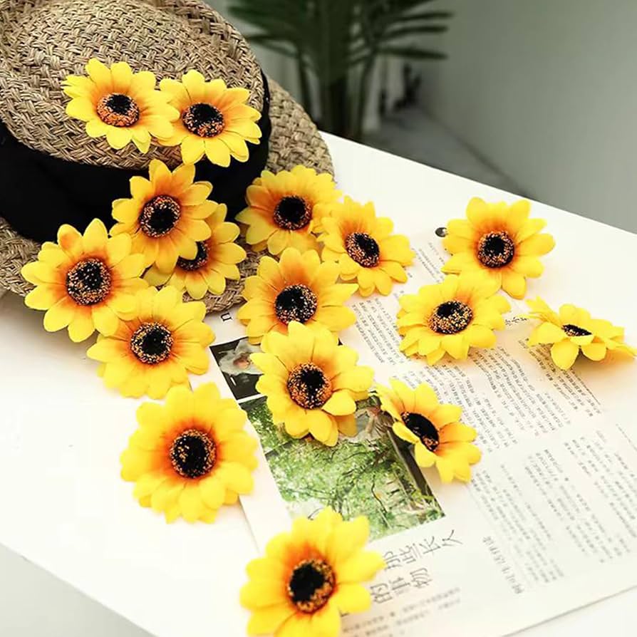 ひまわりの造花 Amazon｜siawadeky ミニ ひまわり 造花 100個セット 直径7cm ヒマワリ