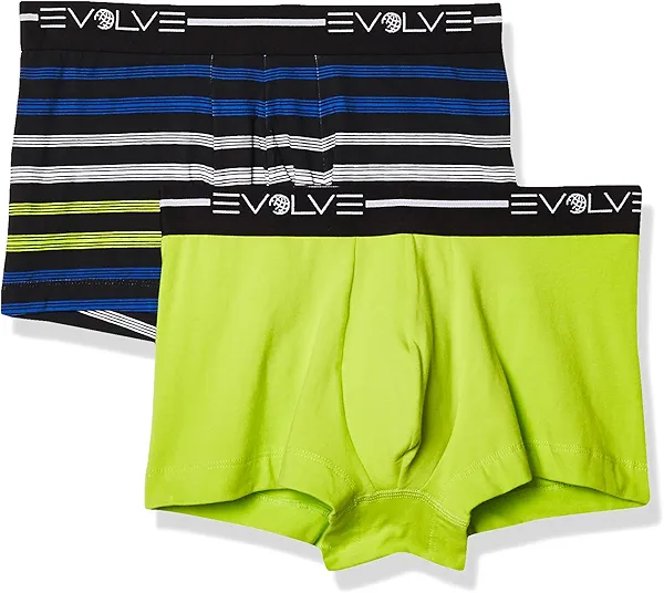 Evolve Men's Cotton Stretch No Show Trunk Underwear Multipack