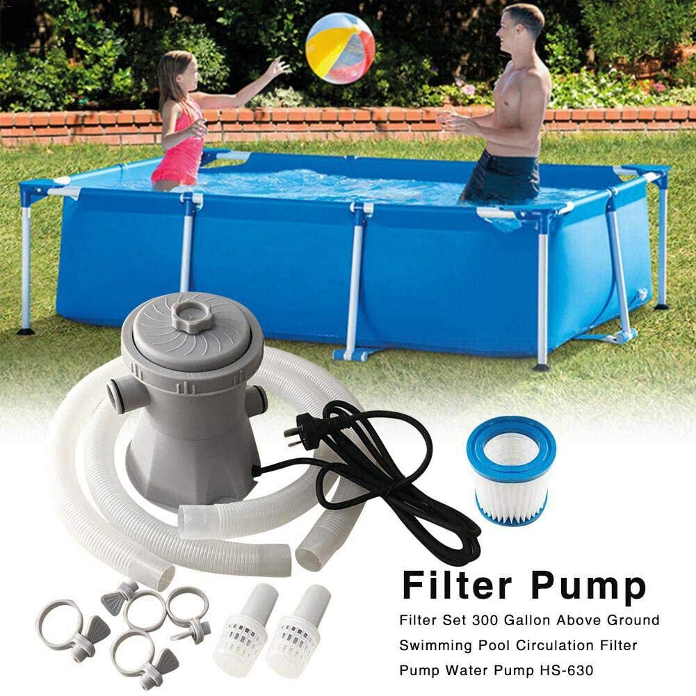 Kit de bomba de filtro de piscina de 220 V con elemento de filtro, bomba de piscina eléctrica de 330 galones herramienta de limpieza de agua en circulación adecuada para circulación de agua caliente