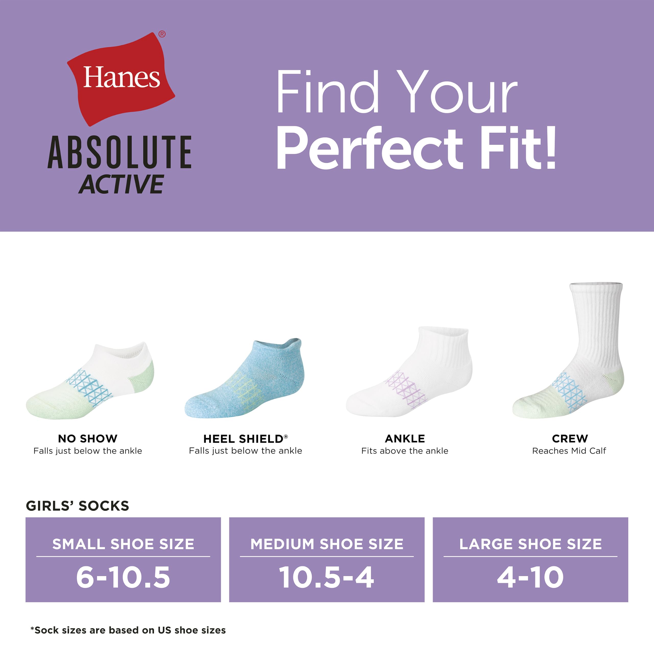 Hanes Mädchen Socken (6er Pack)