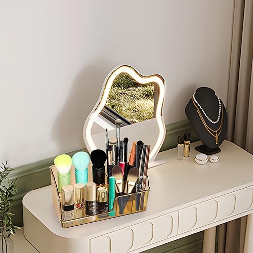 Miniatura 6 de Organizador de brochas de maquillaje, organizador de brochas de maquillaje acrílico con ranuras extraíbles, adecuado para cosméticos y suministros