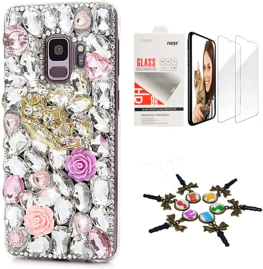 STENES Galaxy S10 Case - STYLISH - 3D Handmade [Sparkle Series] Bling Starfish Shell Dolphin Design Cover Compatible with Samsung Galaxy S10 6.1 Inch with Screen Protector [2 Pack] - Colorful