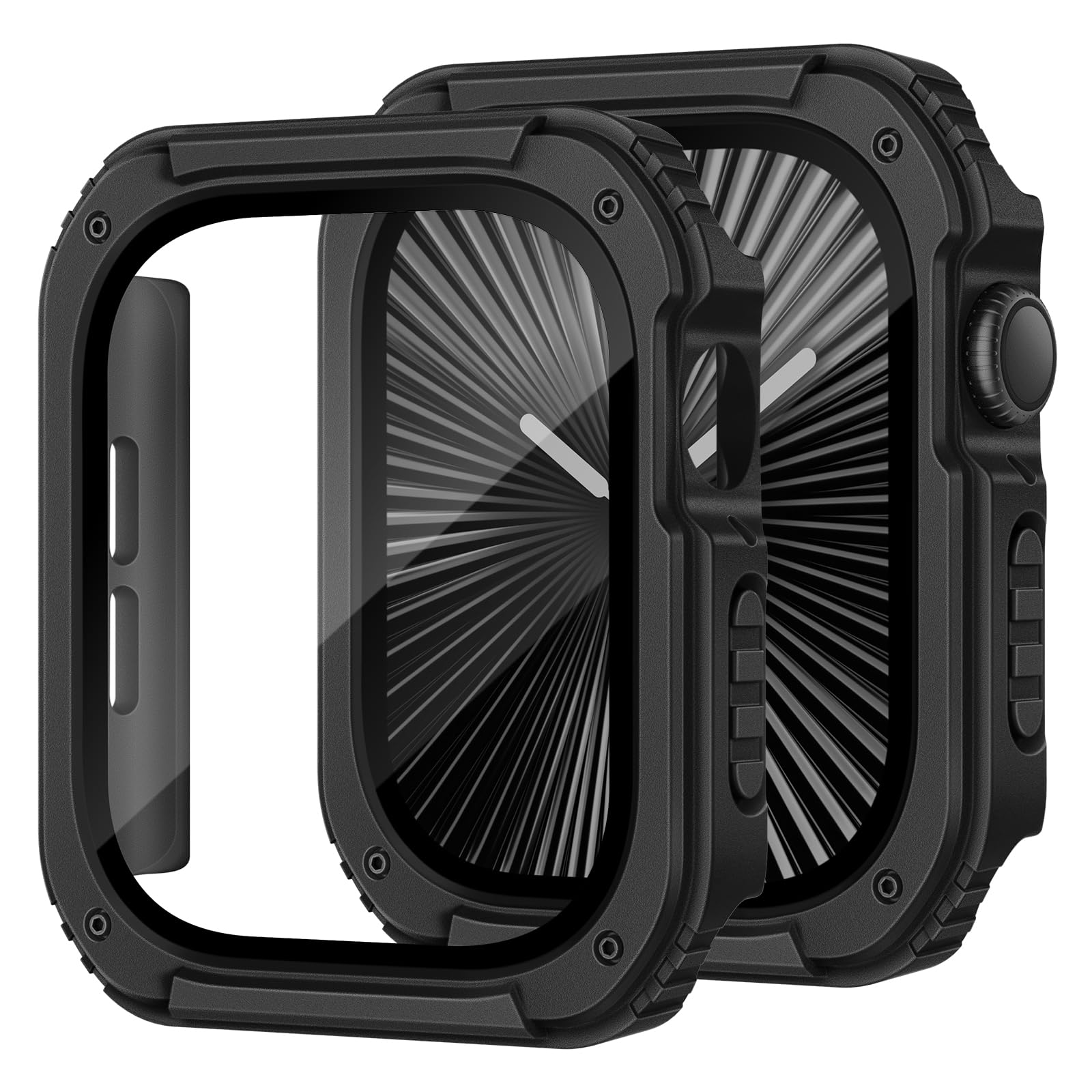 Recoppa 2 Pack Rugged Case with Screen Protector for Apple Watch Series 11 10 42mm，Tactical Military Grade Durable Shockproof Bumper Protective Cover