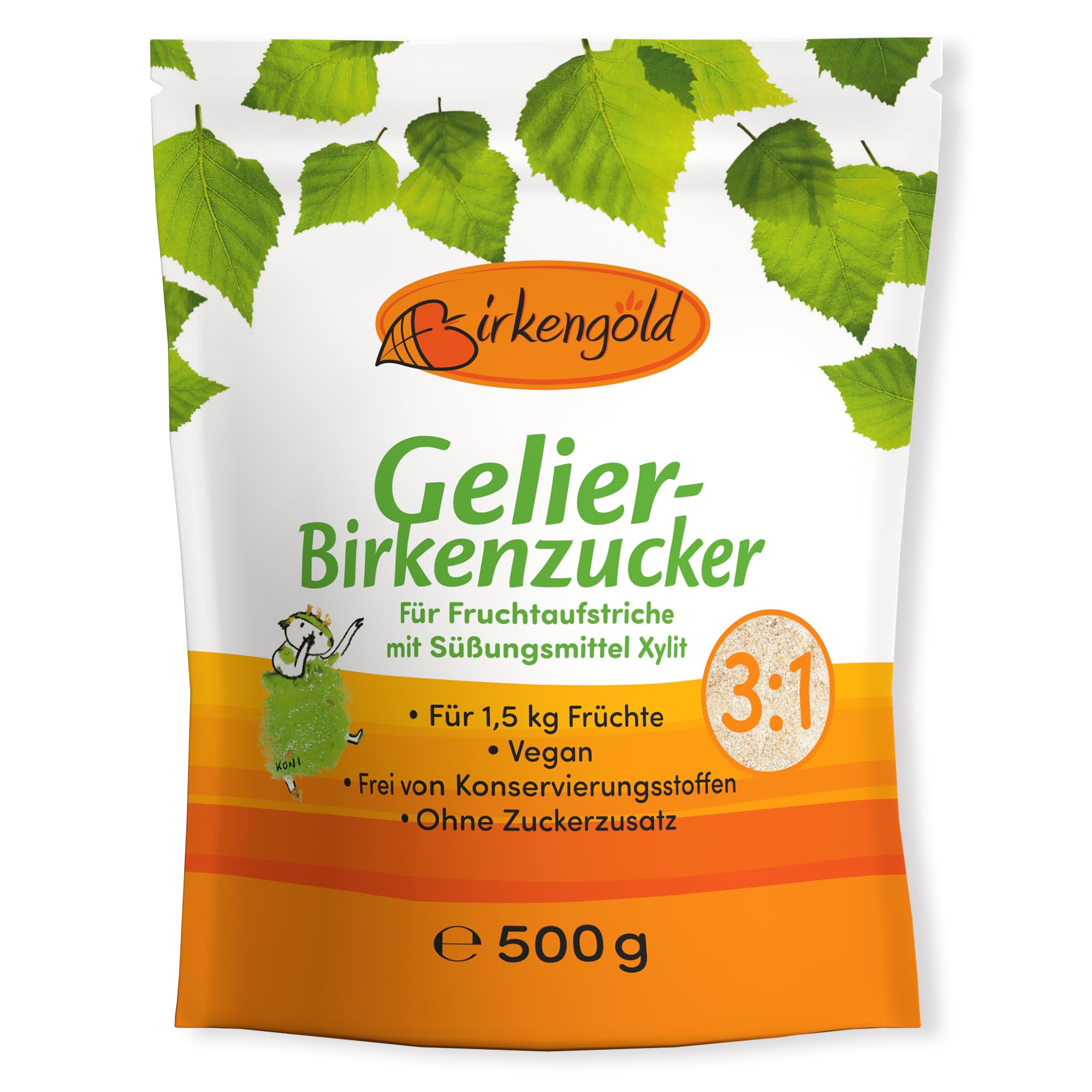 Birkengold Xylit Gelierzucker 3:1, 500g | Gelierzucker ohne Zucker