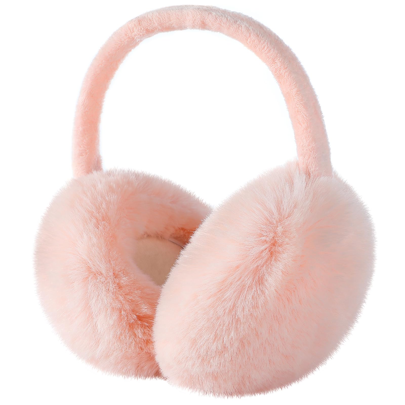Ear Muffs for Winter Women - Pink Winter Ear Muffs Faux Fur Warmers Cute Fuzzy Earmuffs Soft Warm, Ear Muffs for Women Warm Foldable-image-38