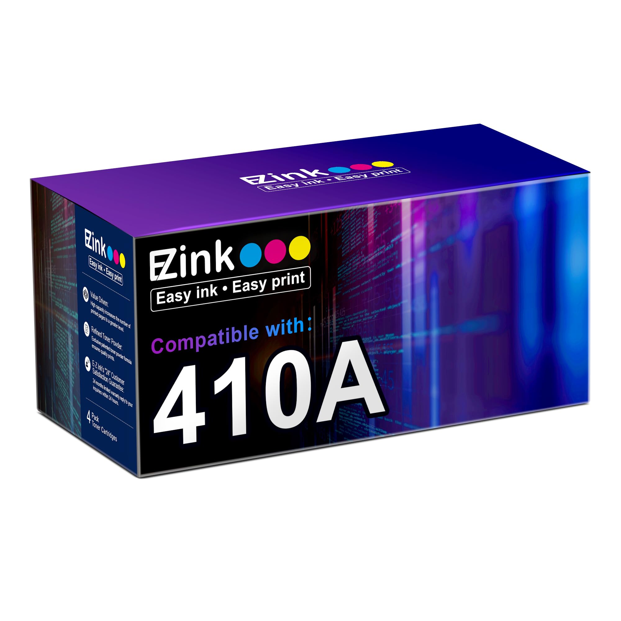 E-Z Ink Compatible 410A Toner Cartridge Replacement for HP 410A 410X 410 CF410A CF411A CF412A CF413A Color Laserjet Pro MFP M477fnw M477fdw M477fdn