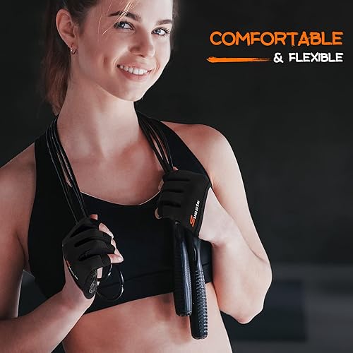 Miniatura 7 de Guantes de levantamiento de peso parcial, guantes de entrenamiento de 34 dedos para hombres y mujeres, protección completa de la palma y agarre de