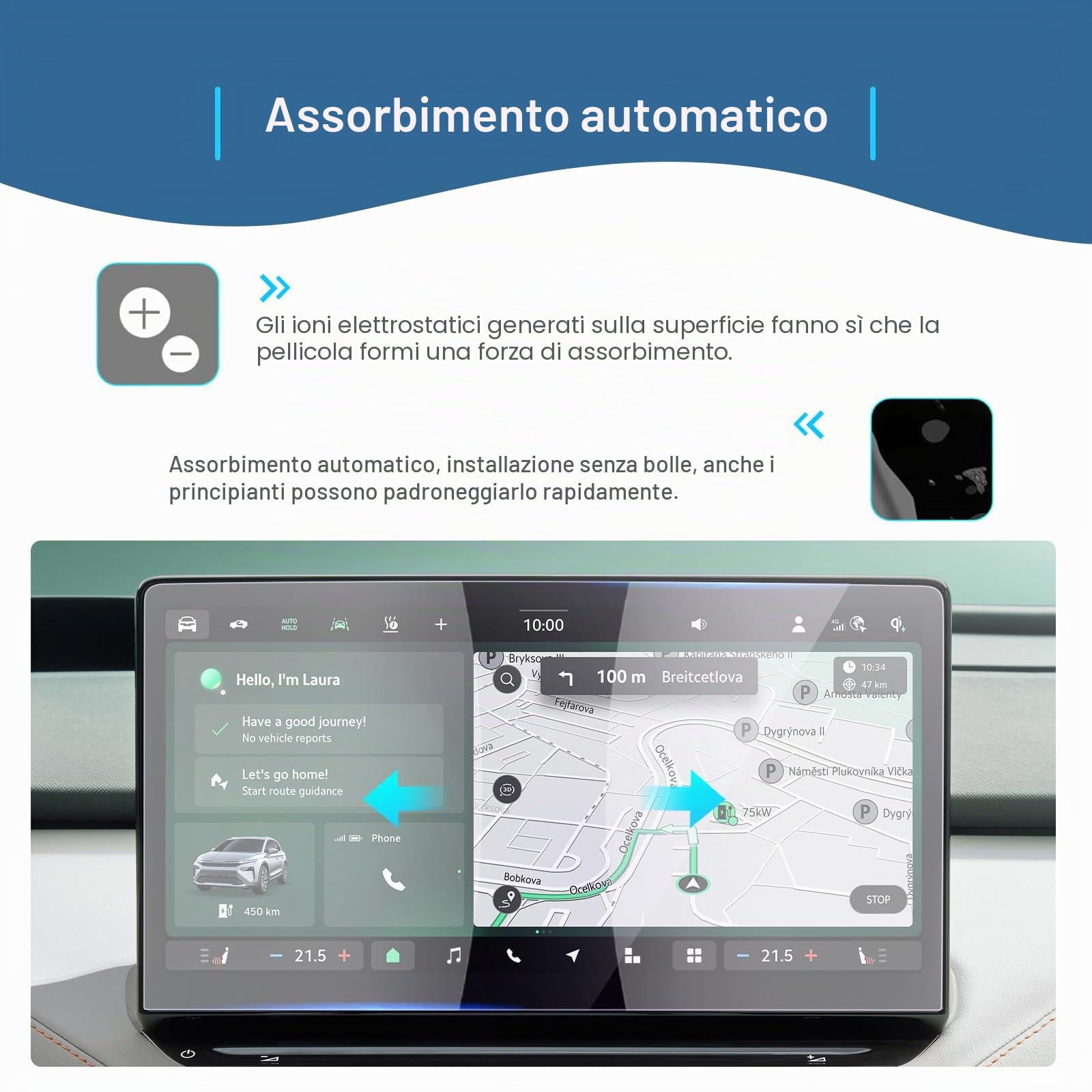GAFAT [2 pezzi] Compatibile con Skoda Elroq EV Elektro 2025 2026 13" pellicola protettiva per navigazione, pellicola protettiva Nano per Elroq Sportline RS, 6H antigraffio
