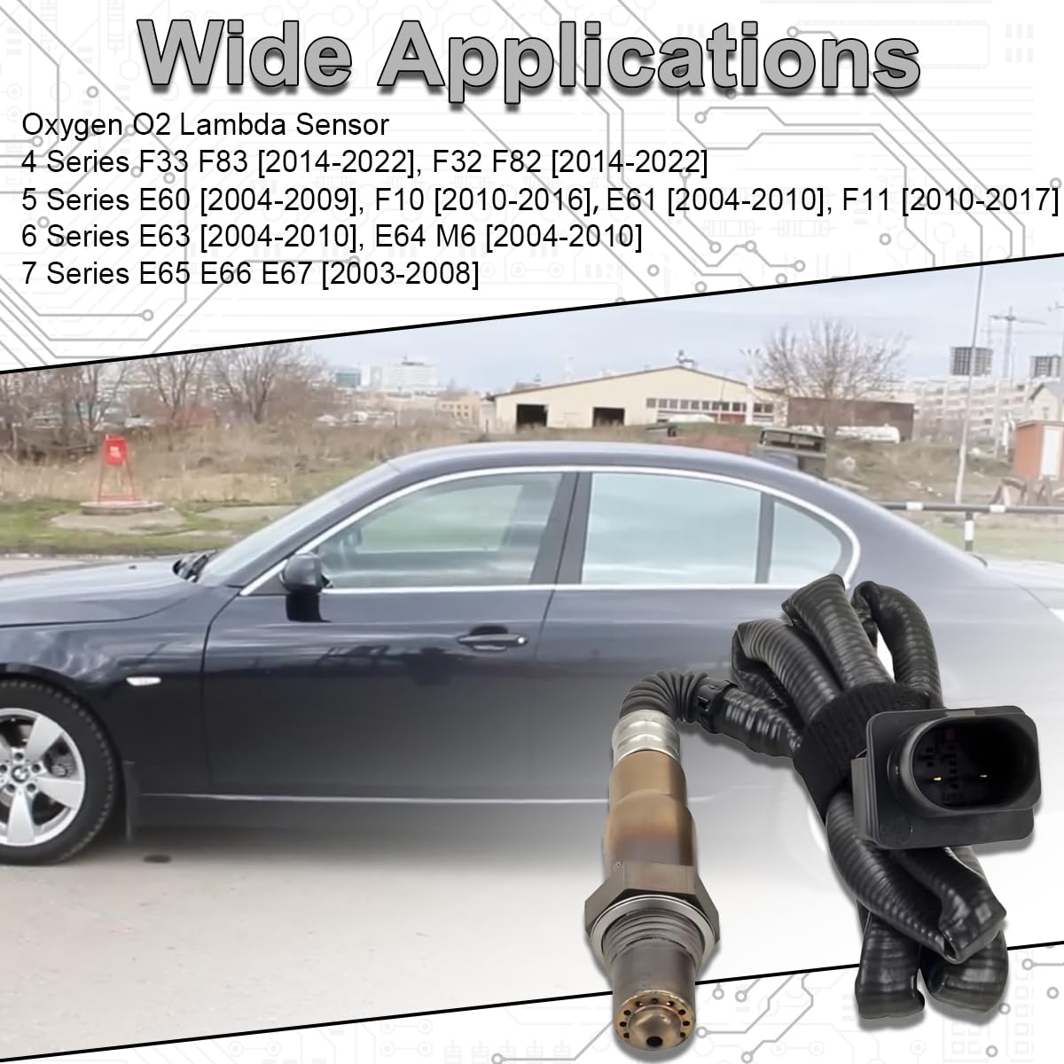 ZAMDOE 0258017025 Sonde Lambda pour BMW 1 3 5 6 E81 E87 E82 E90 E93 E92 E91 F33 F83 F32 F82 E60 F10 E61 F11 E63 E64 E65 E66 E67 pour Mini R55 R56 R57 R58 R59 O2 Sonde d'oxygène des gaz d'échappement