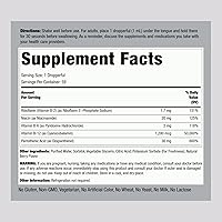 Vista 2 de Piping Rock Complejo de vitamina B con B12 Gotas líquidas 1200 mcg 2oz Suplemento sublingual Sabor a bayas Vegetariano, sin OMG, sin gluten