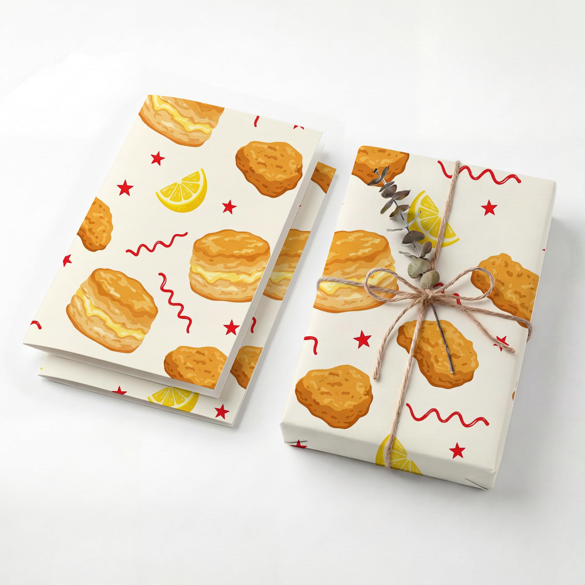 SHSEEN Funny Fried Chicken Wrapping Paper, 19.6 x 27.5 in, 2 Sheets — image 1