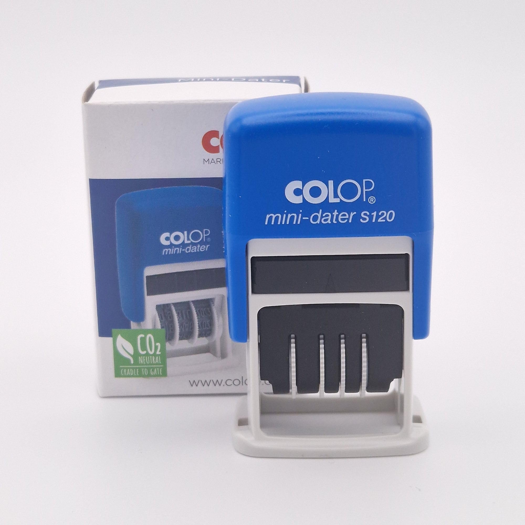 COLOP Mini timbro data S 120 SD – data in cifre con anno breve, ad esempio 25.11.29, piccolo (Confezione da 2)