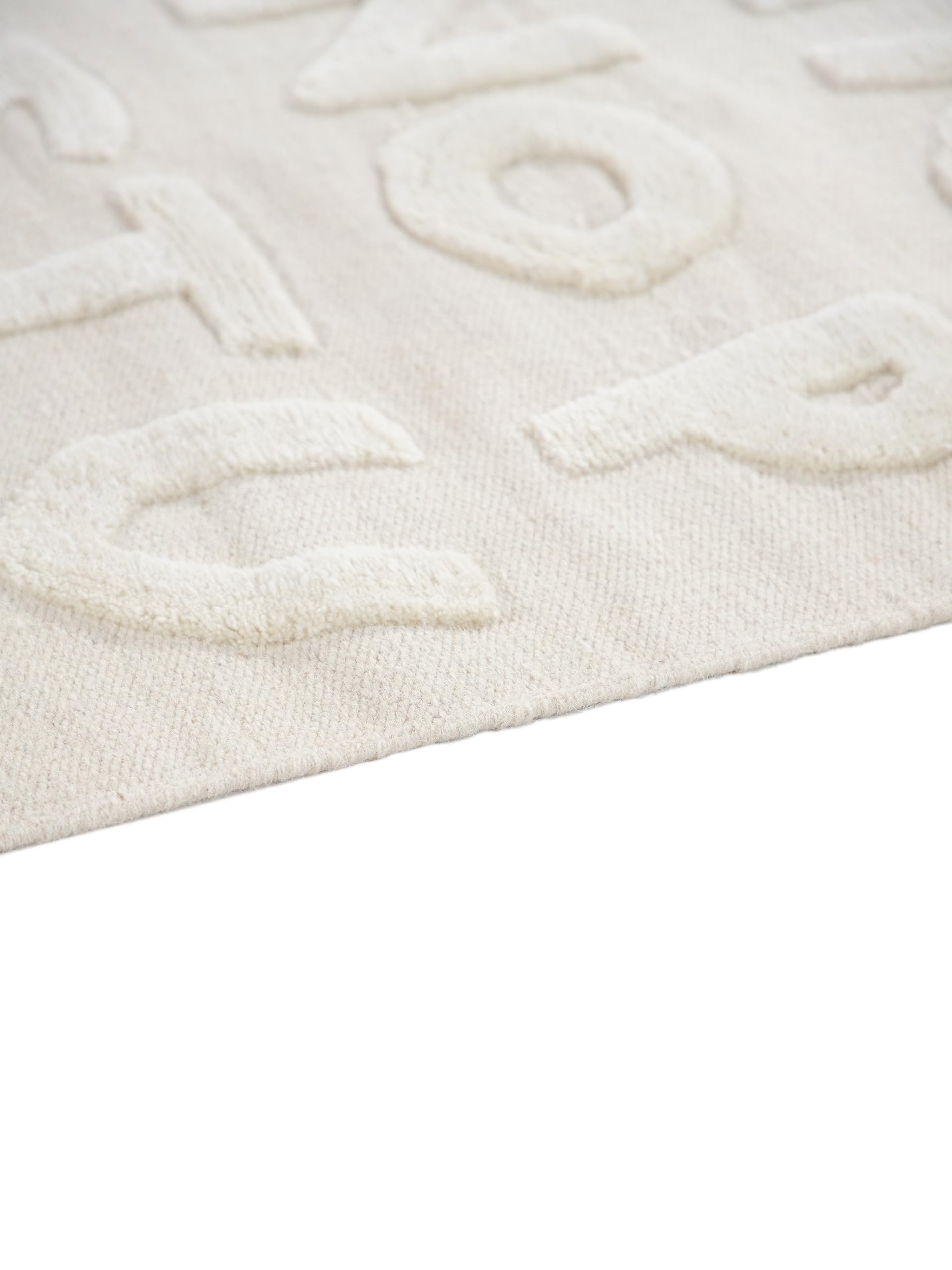 carpetfine Kinderteppich ABC Alphabet Creme 120x170 cm - Lernteppich und Spielteppich mit feinen Reliefdetails, weich & robust, ideal fürs Baby- & Kinderzimmer